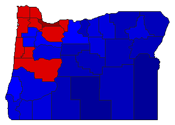 2010 Oregon County Map of General Election Results for State Treasurer
