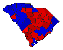 2010 South Carolina County Map of General Election Results for Governor