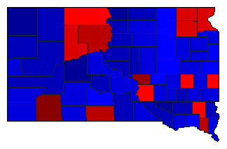 2010 South Dakota County Map of General Election Results for Secretary of State