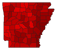 2010 Arkansas County Map of General Election Results for State Treasurer