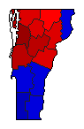 2010 Vermont County Map of Democratic Primary Election Results for State Auditor