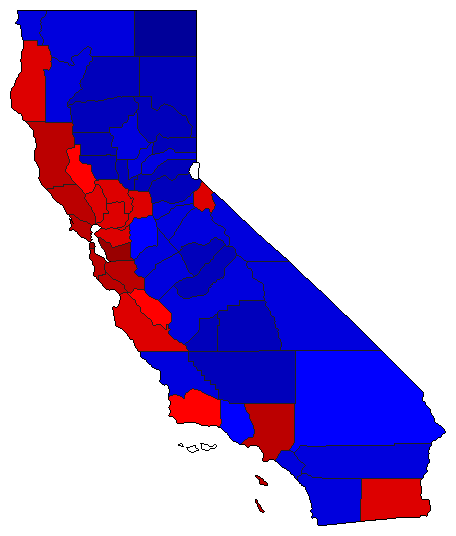 2010 California County Map of General Election Results for Senator