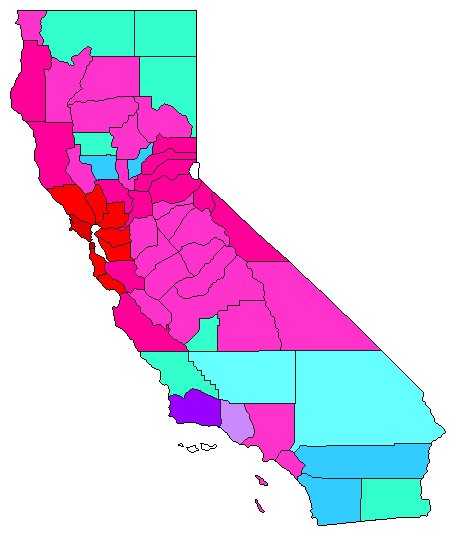 2010 California County Map of Democratic Primary Election Results for Attorney General
