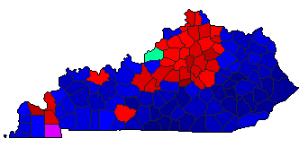 2011 Kentucky County Map of Republican Primary Election Results for Governor