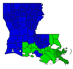 2011 Louisiana County Map of General Election Results for Lt. Governor
