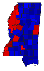 2011 Mississippi County Map of General Election Results for Insurance Commissioner