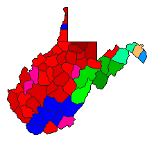2011 West Virginia County Map of Republican Primary Election Results for Governor