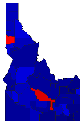 2012 Idaho County Map of General Election Results for President