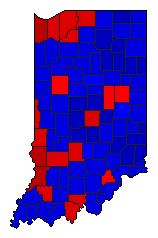 2012 Indiana County Map of General Election Results for Governor
