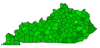 2012 Kentucky County Map of Republican Primary Election Results for President