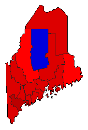2012 Maine County Map of General Election Results for President