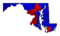 2012 Maryland County Map of General Election Results for President