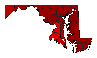 2012 Maryland County Map of Democratic Primary Election Results for Senator