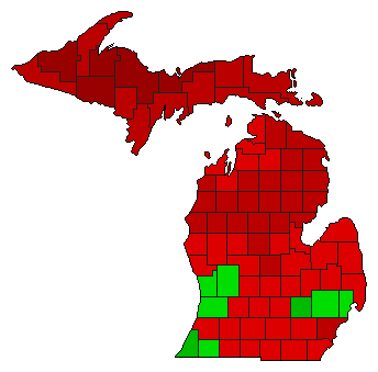 2012 Michigan County Map of General Election Results for Referendum