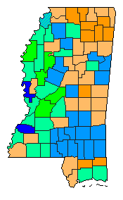 2012 Mississippi County Map of Republican Primary Election Results for President