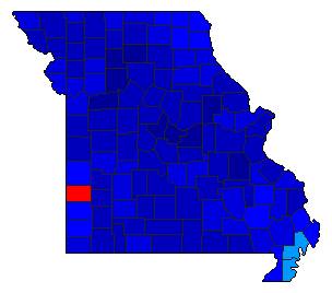 2012 Missouri County Map of Republican Primary Election Results for Governor