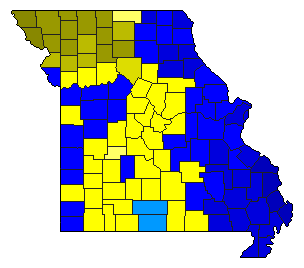 2012 Missouri County Map of Republican Primary Election Results for Lt. Governor