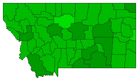 2012 Montana County Map of Republican Primary Election Results for President