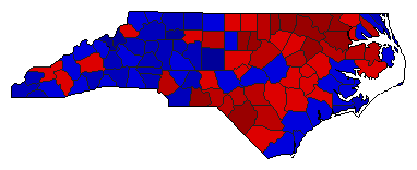 2012 North Carolina County Map of General Election Results for State Auditor