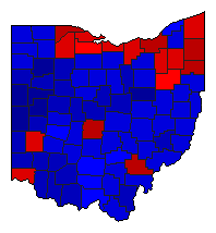 2012 Ohio County Map of General Election Results for President