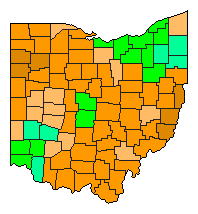 2012 Ohio County Map of Republican Primary Election Results for President