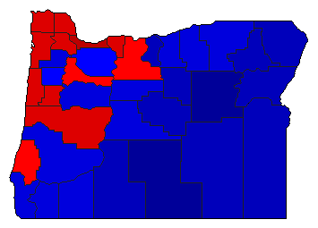 2012 Oregon County Map of General Election Results for Secretary of State