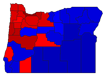 2012 Oregon County Map of General Election Results for State Treasurer