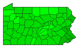 2012 Pennsylvania County Map of Republican Primary Election Results for President
