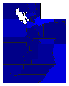 2012 Utah County Map of General Election Results for Governor