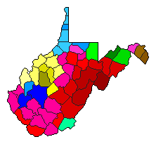 2012 West Virginia County Map of Democratic Primary Election Results for Agriculture Commissioner