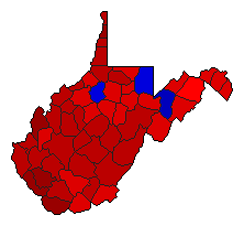 2012 West Virginia County Map of General Election Results for Senator