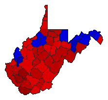 2012 West Virginia County Map of General Election Results for State Treasurer