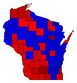 2012 Wisconsin County Map of General Election Results for President