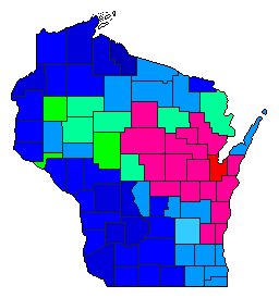 2012 Wisconsin County Map of Republican Primary Election Results for Senator
