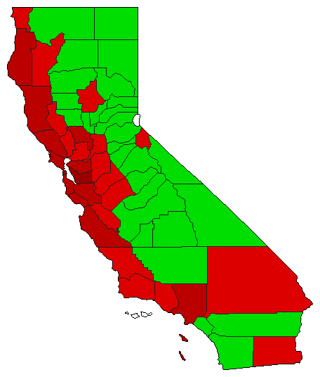2012 California County Map of General Election Results for Initiative