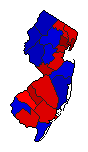 2013 New Jersey County Map of Special Election Results for Senator
