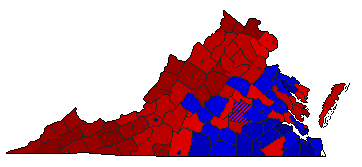 2013 Virginia County Map of Democratic Primary Election Results for Attorney General