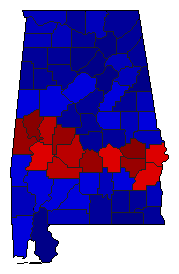 2014 Alabama County Map of General Election Results for Governor