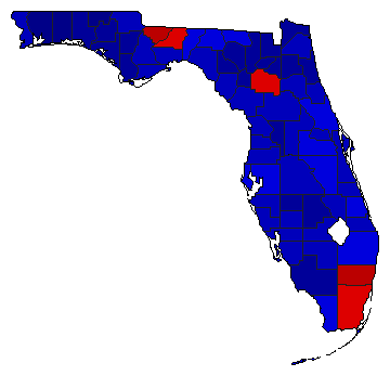 2014 Florida County Map of General Election Results for State Treasurer