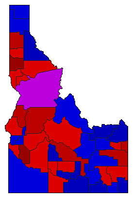 2014 Idaho County Map of Democratic Primary Election Results for Governor