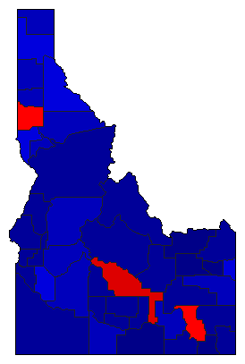 2014 Idaho County Map of General Election Results for Lt. Governor
