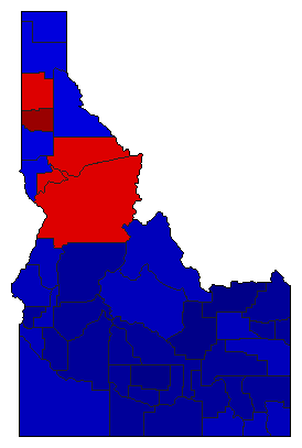 2014 Idaho County Map of Republican Primary Election Results for Lt. Governor