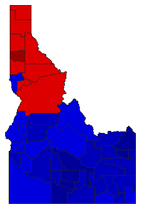 2014 Idaho County Map of Republican Primary Election Results for State Treasurer