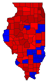 2014 Illinois County Map of General Election Results for Secretary of State