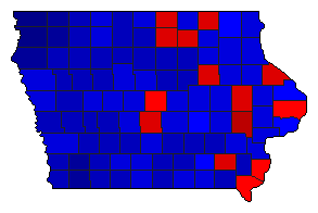 2014 Iowa County Map of General Election Results for Senator