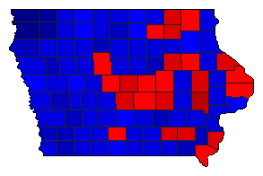 2014 Iowa County Map of General Election Results for Secretary of State