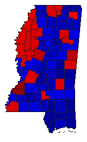 2014 Mississippi County Map of General Election Results for Senator