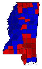2014 Mississippi County Map of Republican Runoff Election Results for Senator