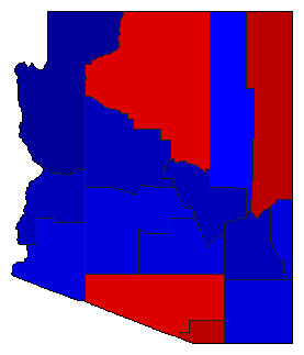2014 Arizona County Map of General Election Results for Governor