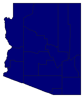 2014 Arizona County Map of General Election Results for State Treasurer